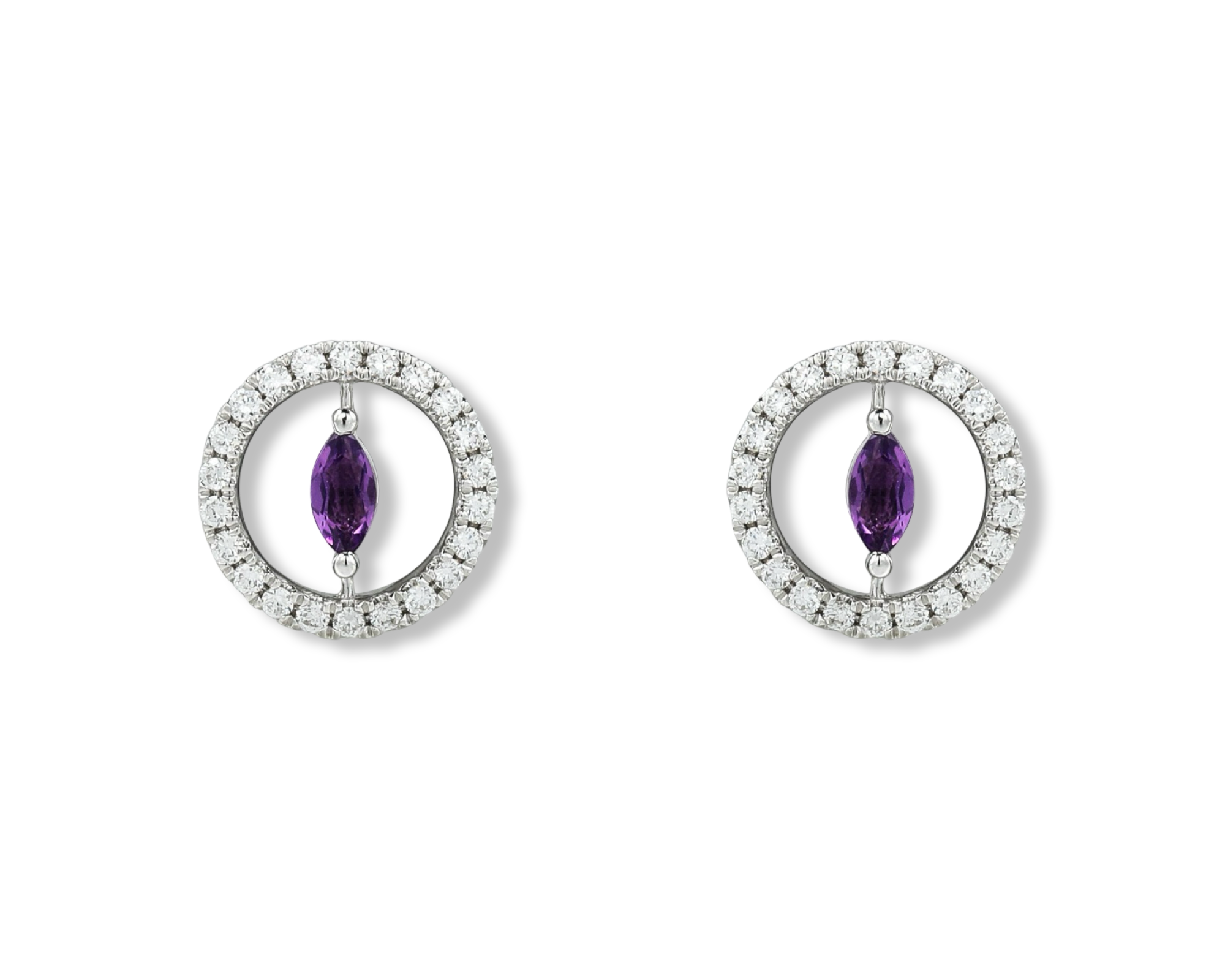 Amethyst Round Earring