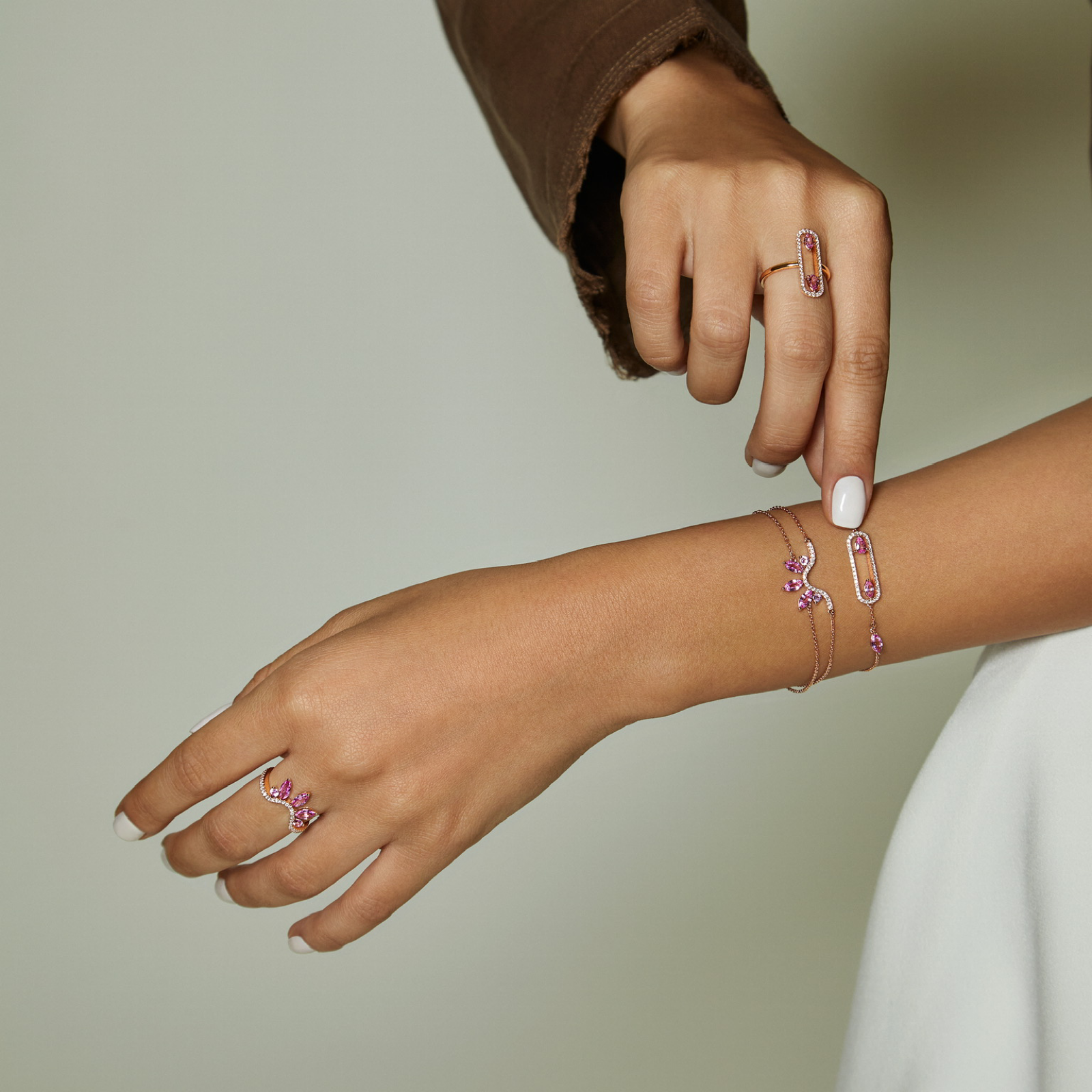 Pink Half Flower Bracelet