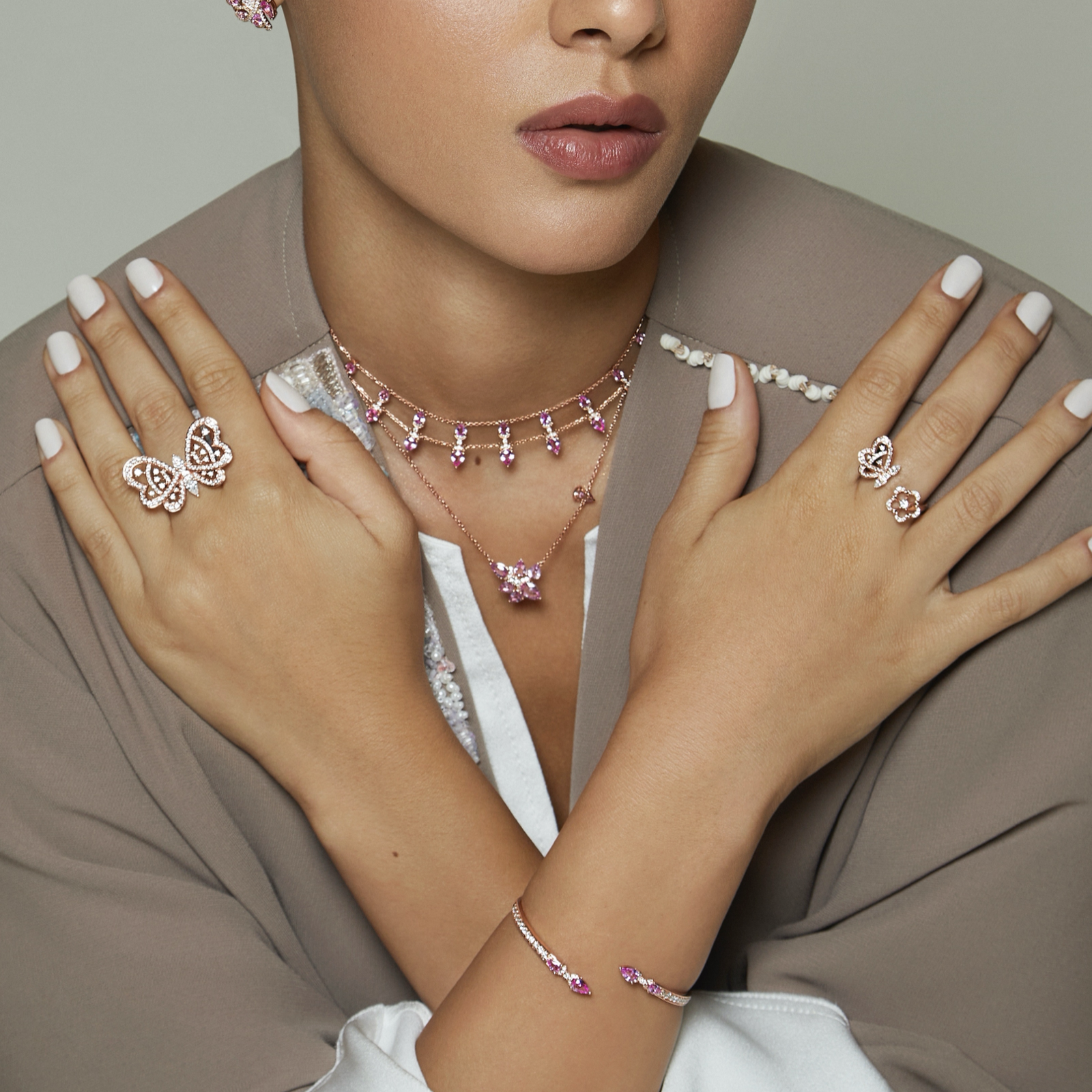 Pink Butterfly Cross Bangle