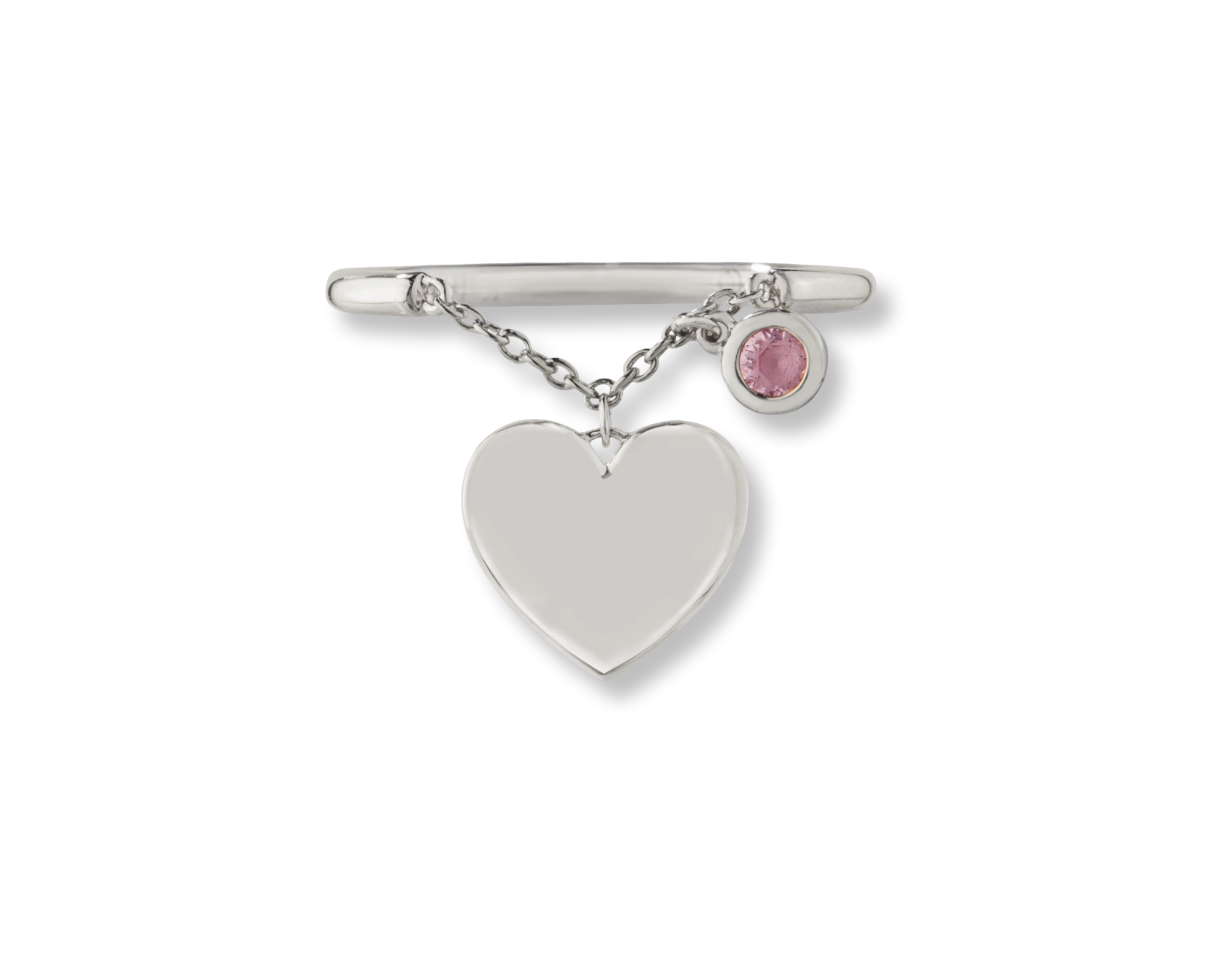 Pink Hanging Heart Ring
