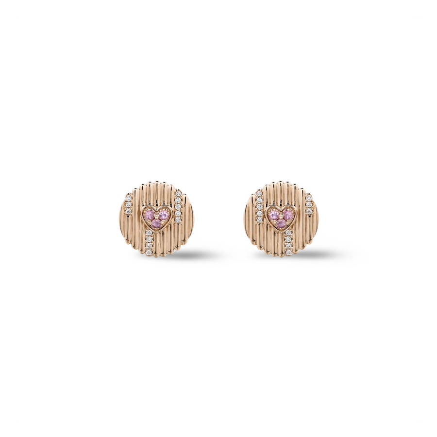 Textured Pink Heart Earrings