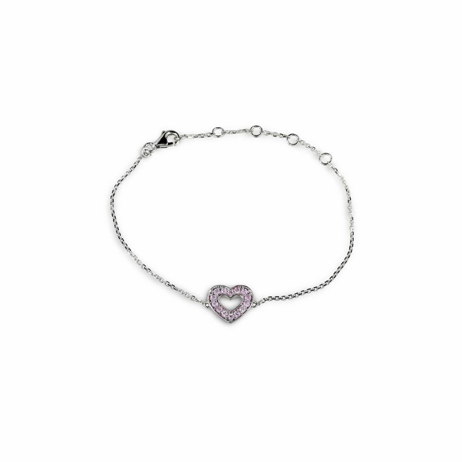 Pink Heart Outline Bracelet