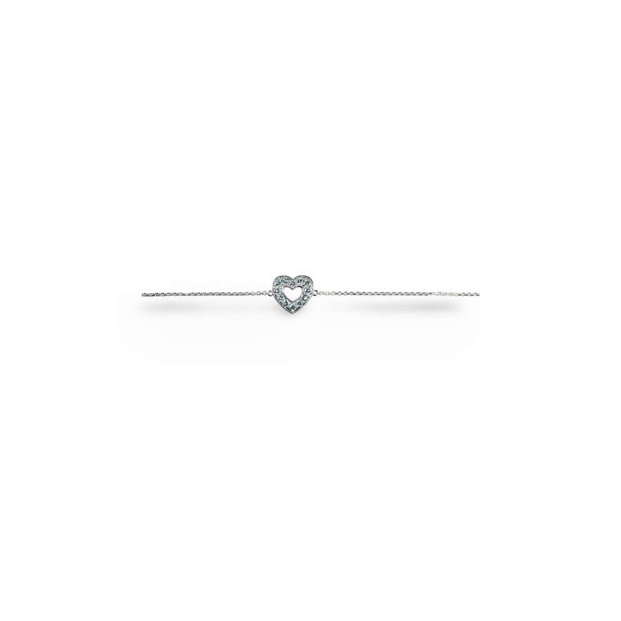 Topaz Heart Outline Bracelet