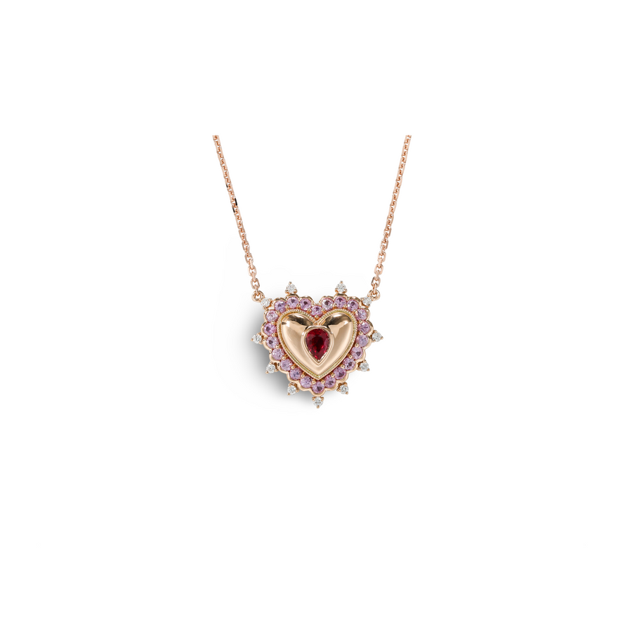 Vintage Button Heart Necklace