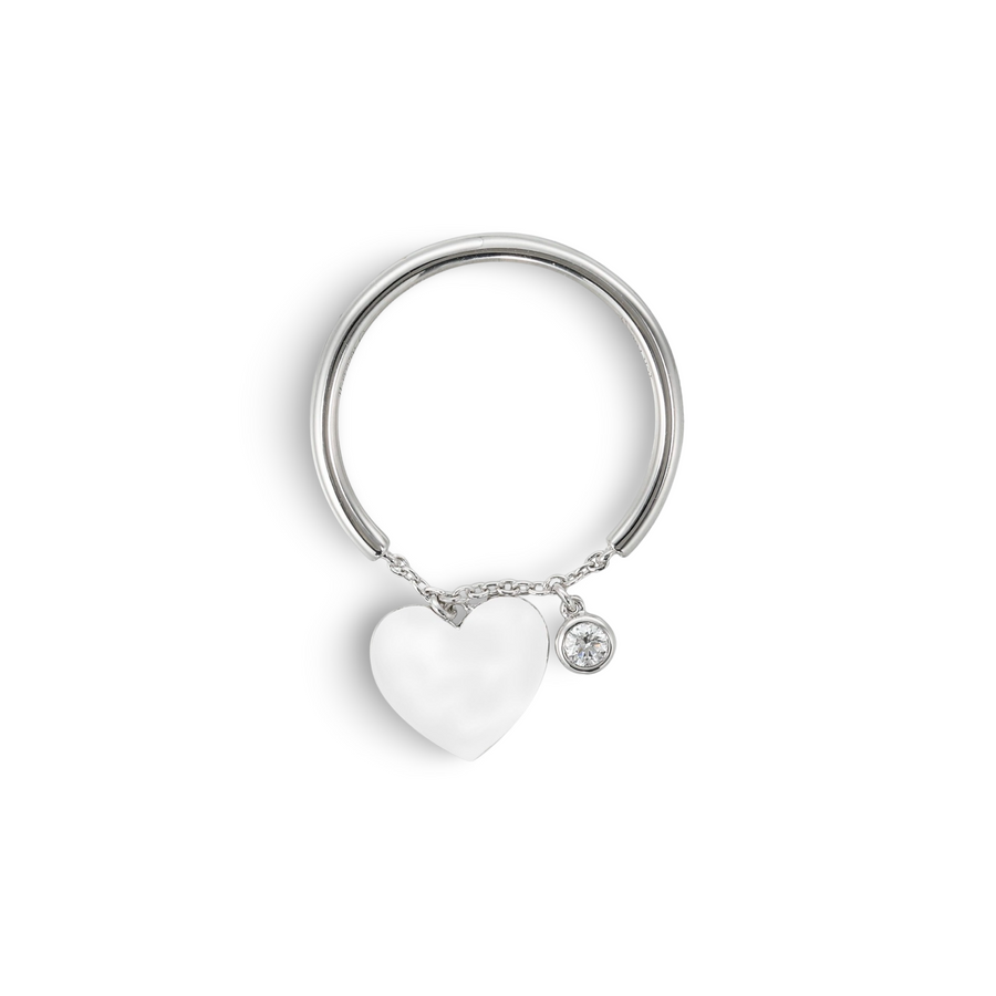 Diamond Hanging Heart Ring