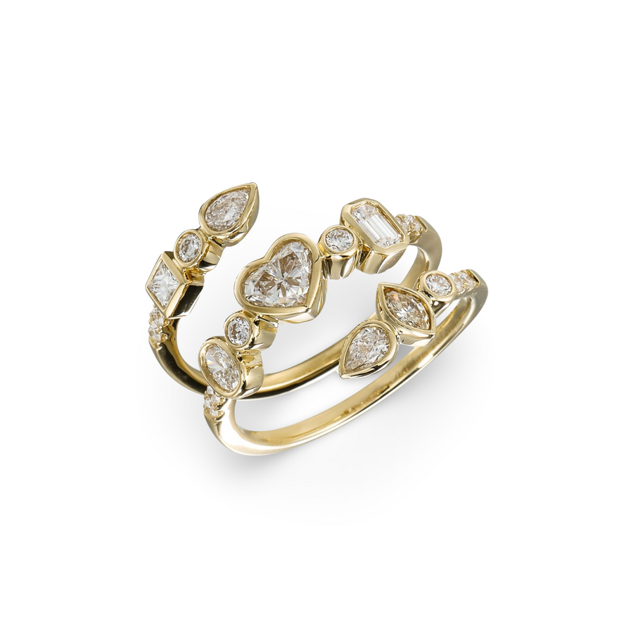 Diamond Heart Multi-Shape Ring