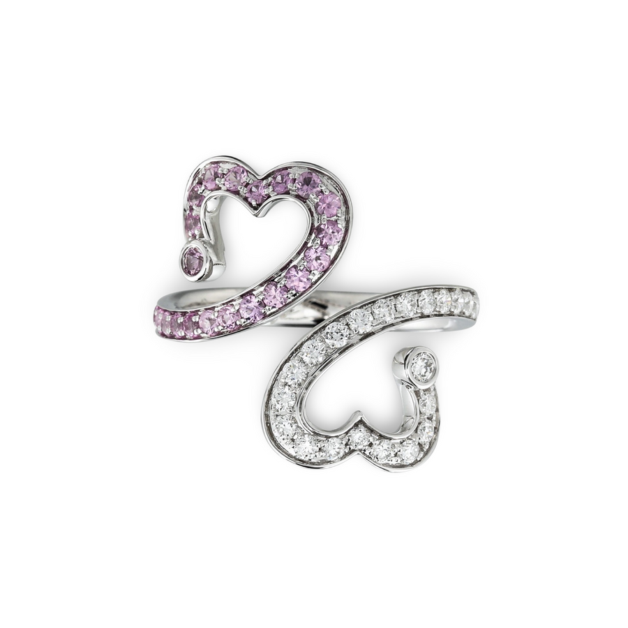 Pink Twisted Heart Ring