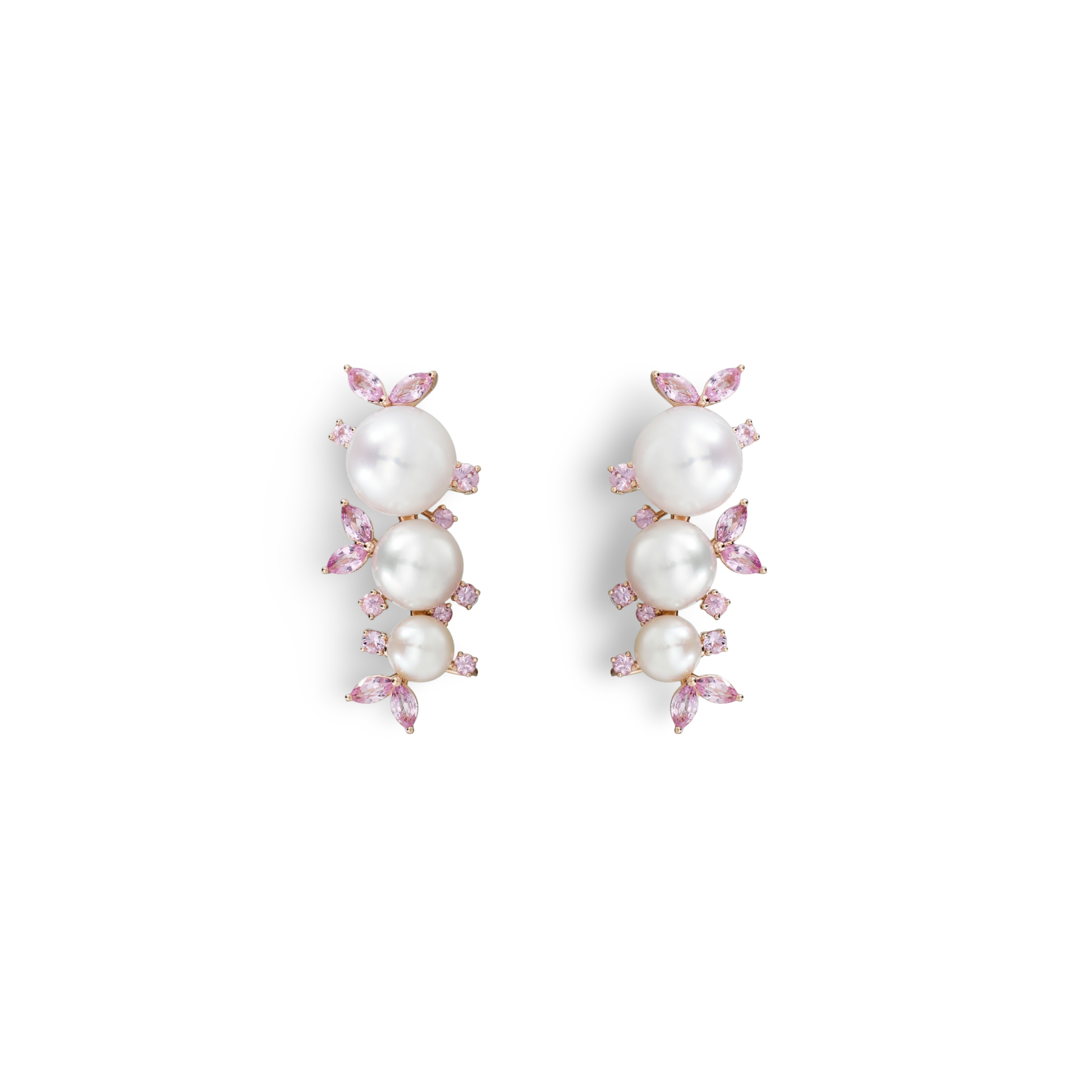 Pink Pearl Gardenia Earring