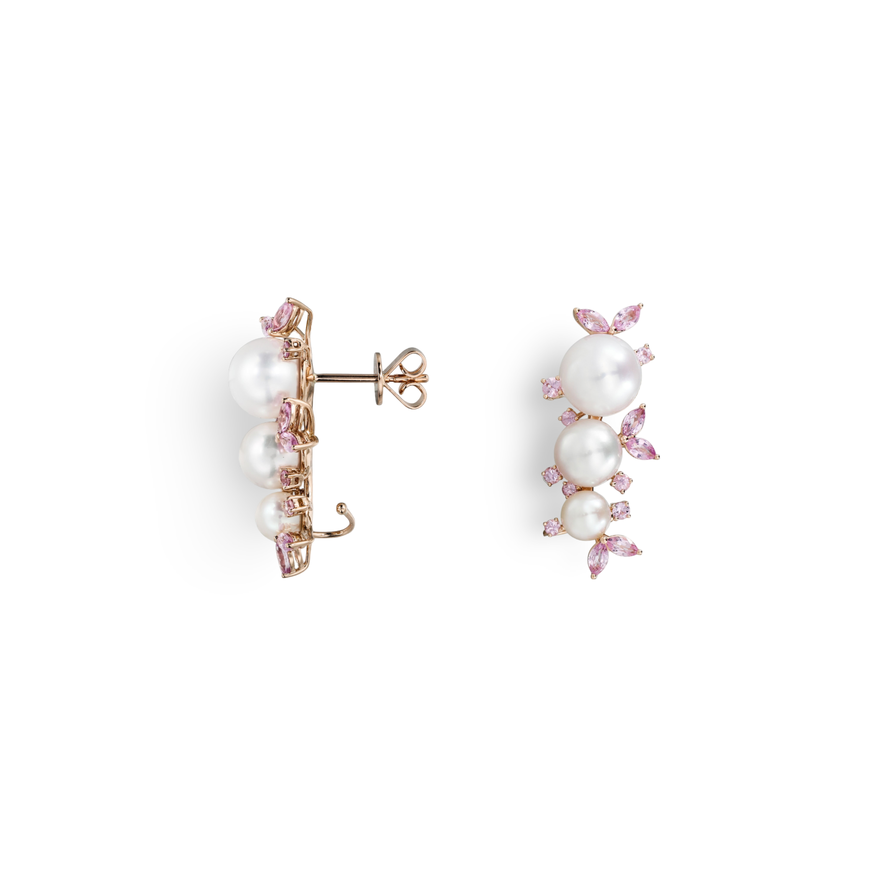 Pink Pearl Gardenia Earring