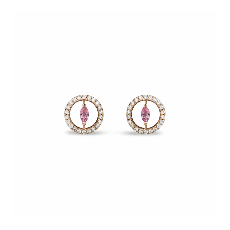 Pink Round Earrings