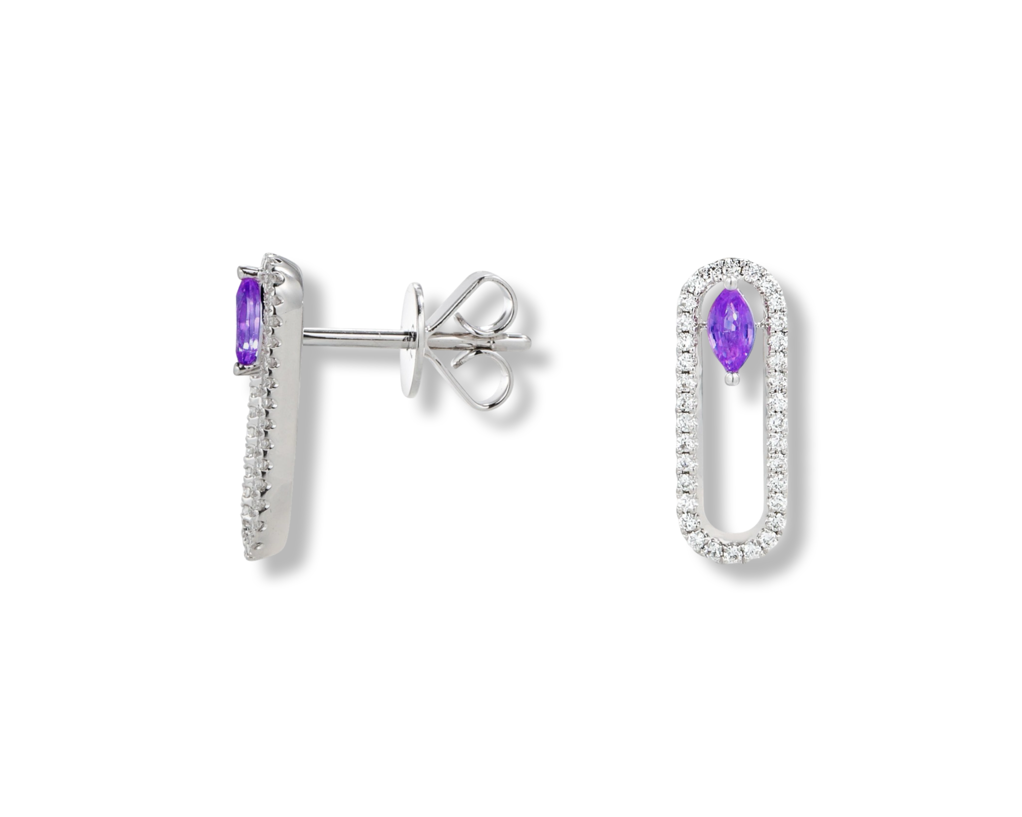 Mini Amethyst Oval Earring