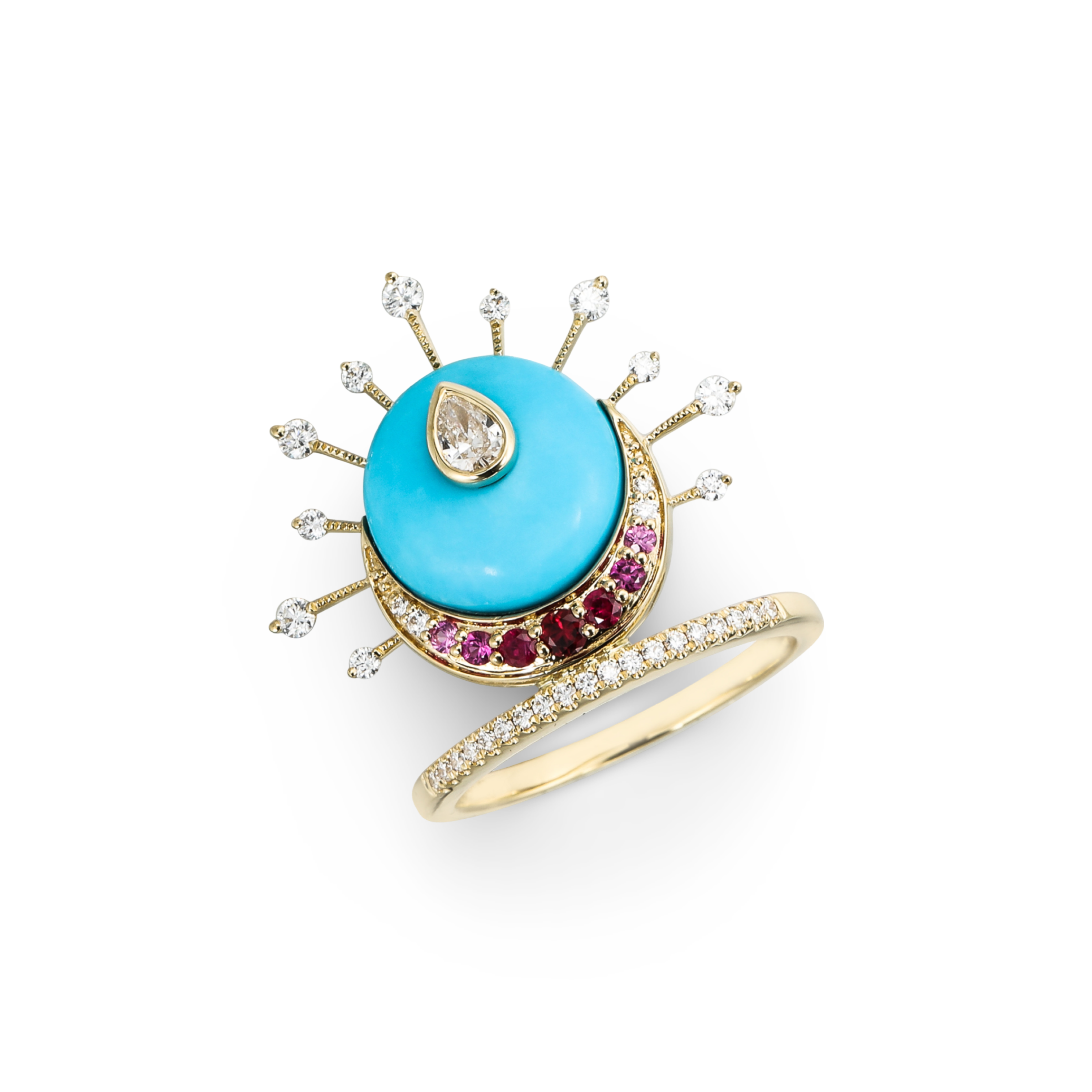 Mega Eclipse Turquoise Ombre Ring