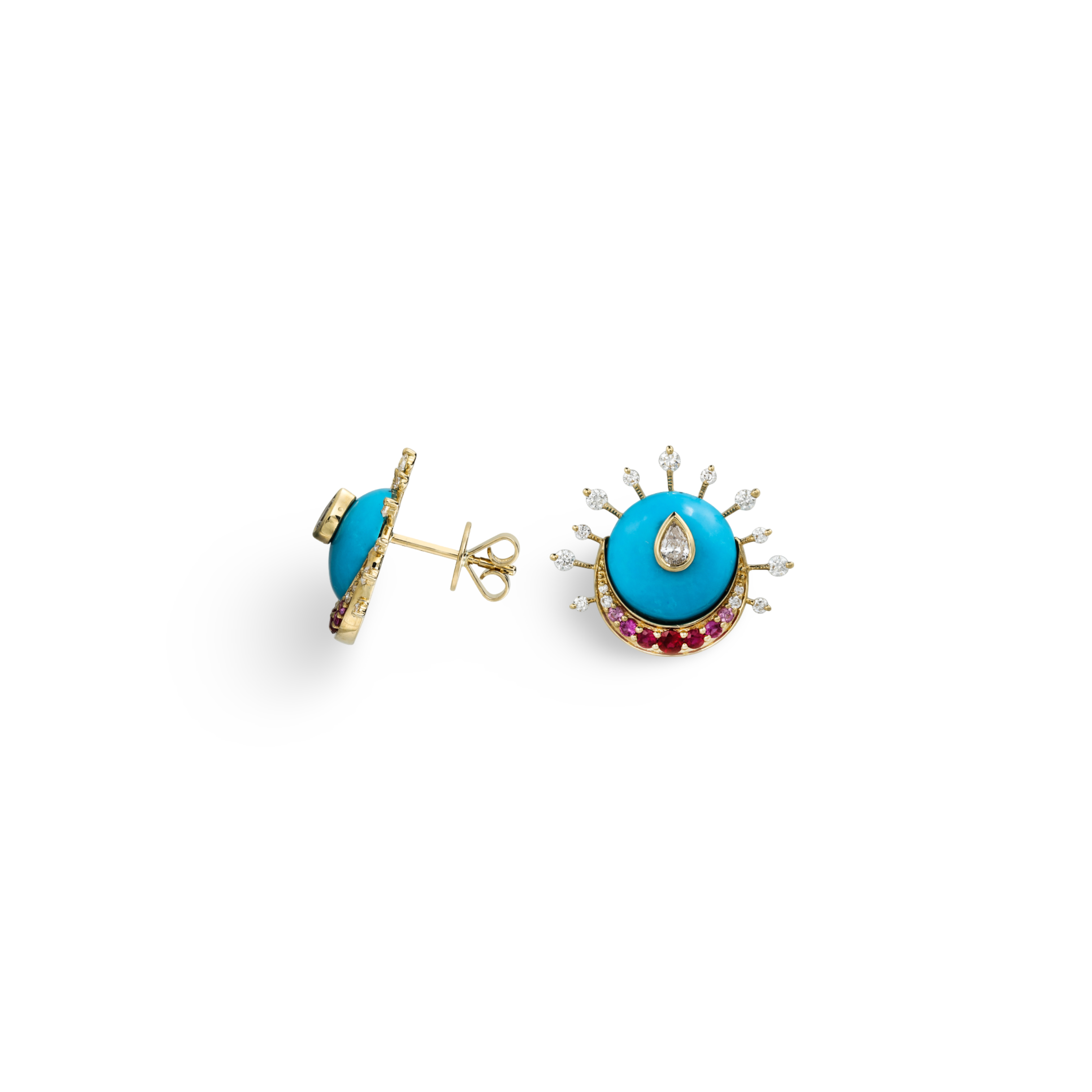 Mega Eclipse Turquoise Ombre Studs