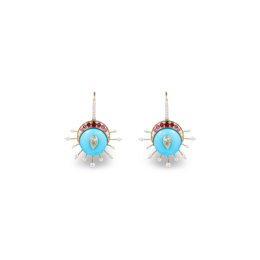 Mega Eclipse Turquoise Ombre Earrings