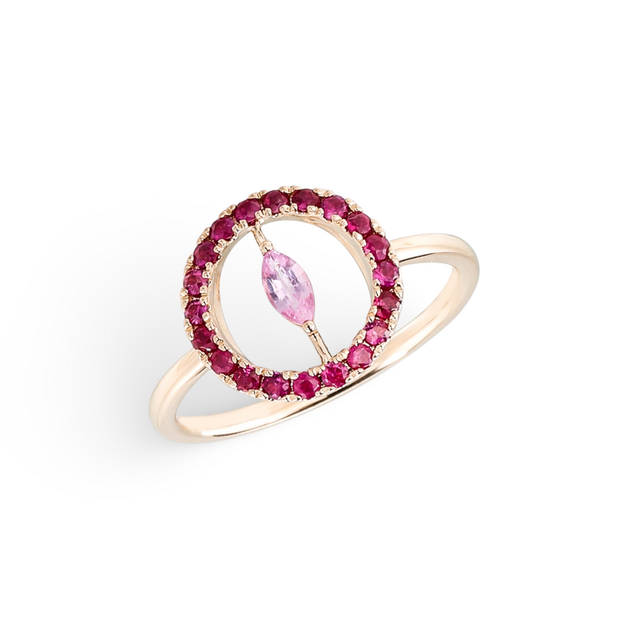 Pink Ruby Round Ring