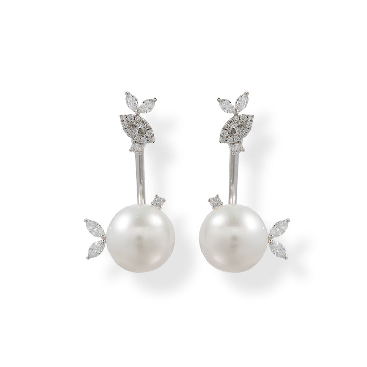 Classic Pearl Gardenia Earrings