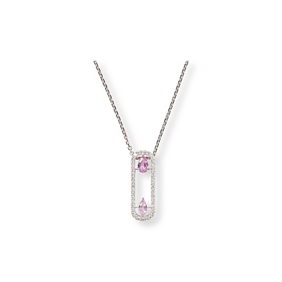 Pink Oval Necklace
