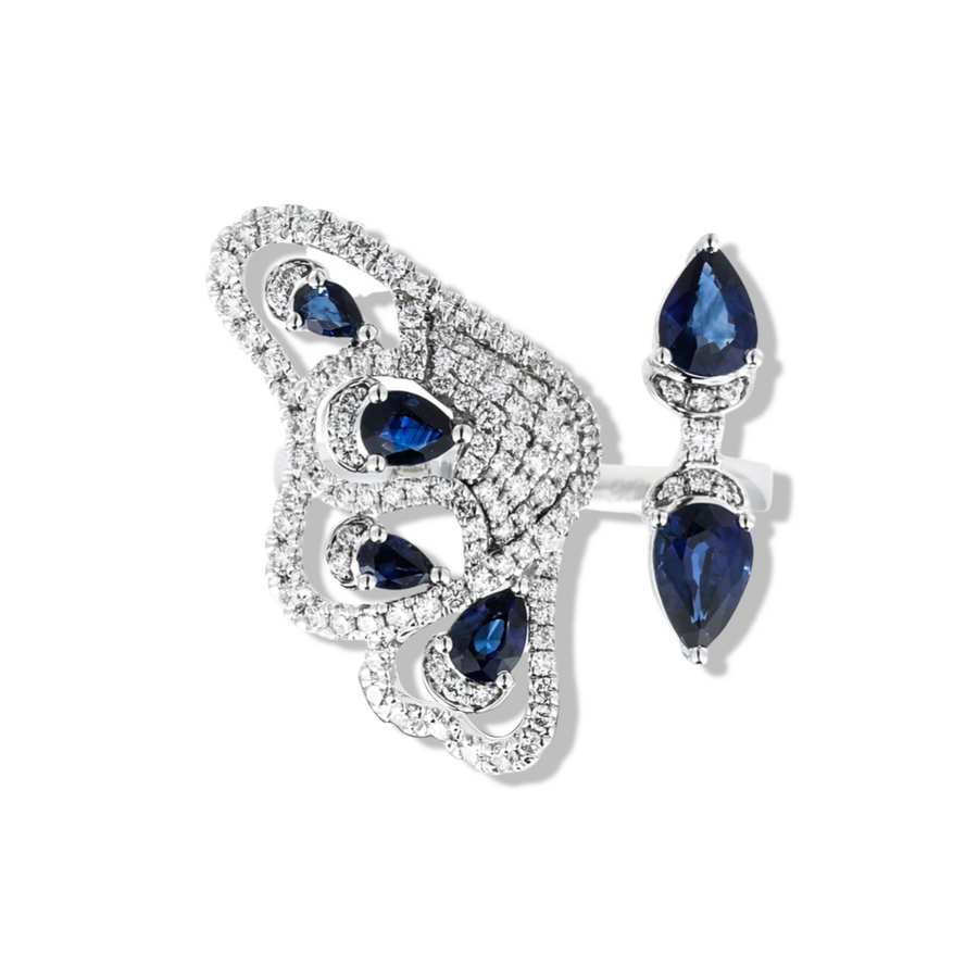 Blue Enchanted Butterfly Ring