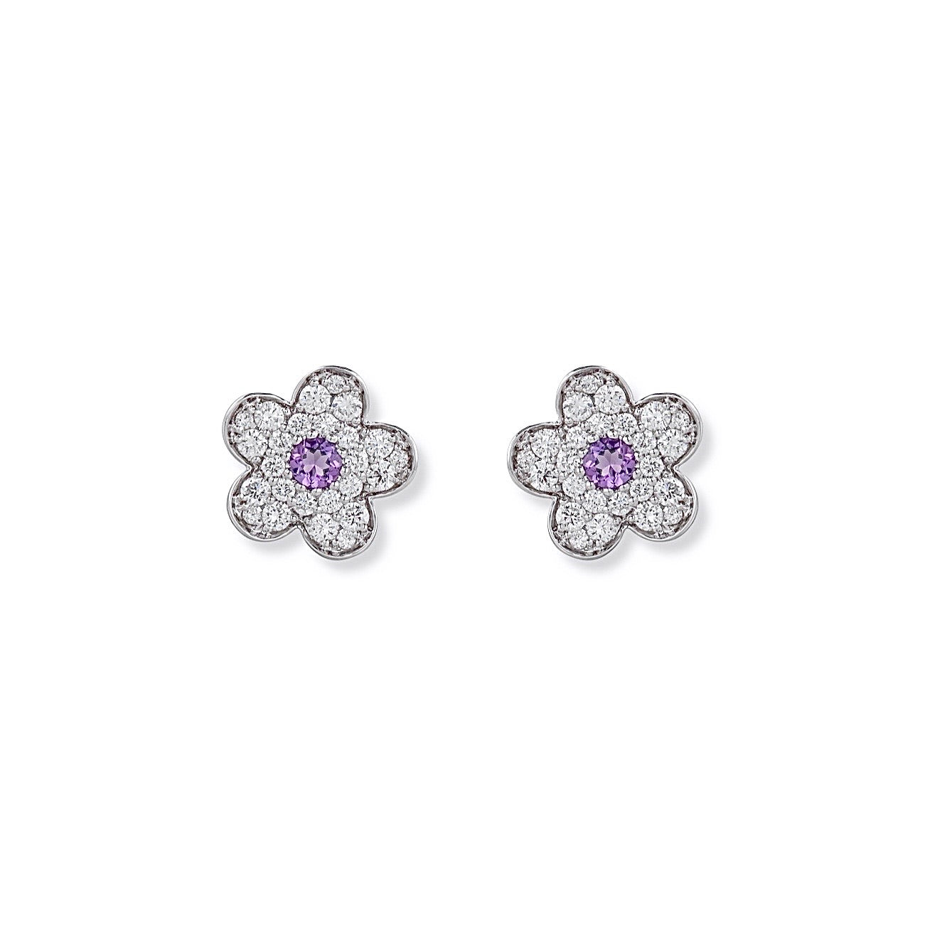 Lilac Pretty Flower Earrings