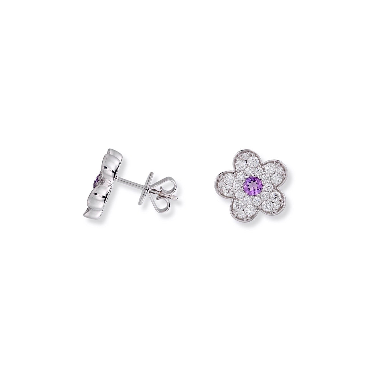 Lilac Pretty Flower Earrings