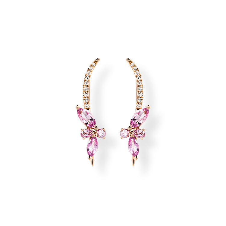 Pink Flower Cuff earring