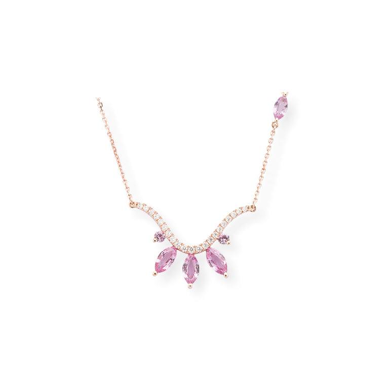 Pink Half Flower Necklace
